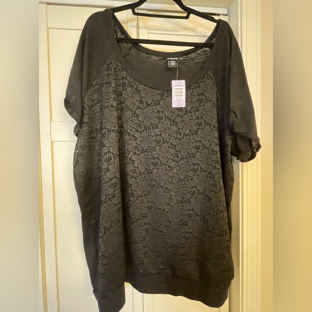 Black torrid lace T-shirt